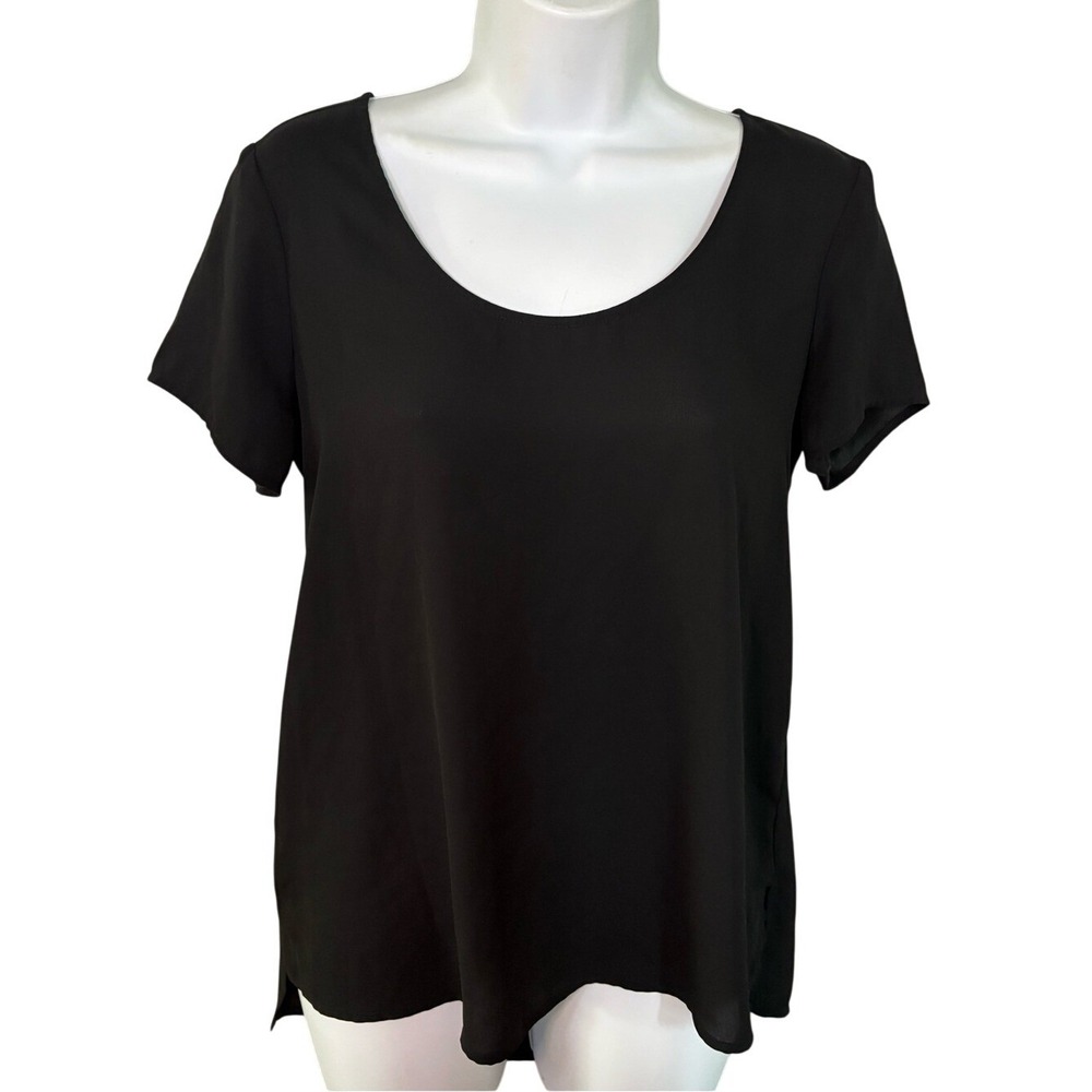Express Black Scoop Neck Short Sleeve Top